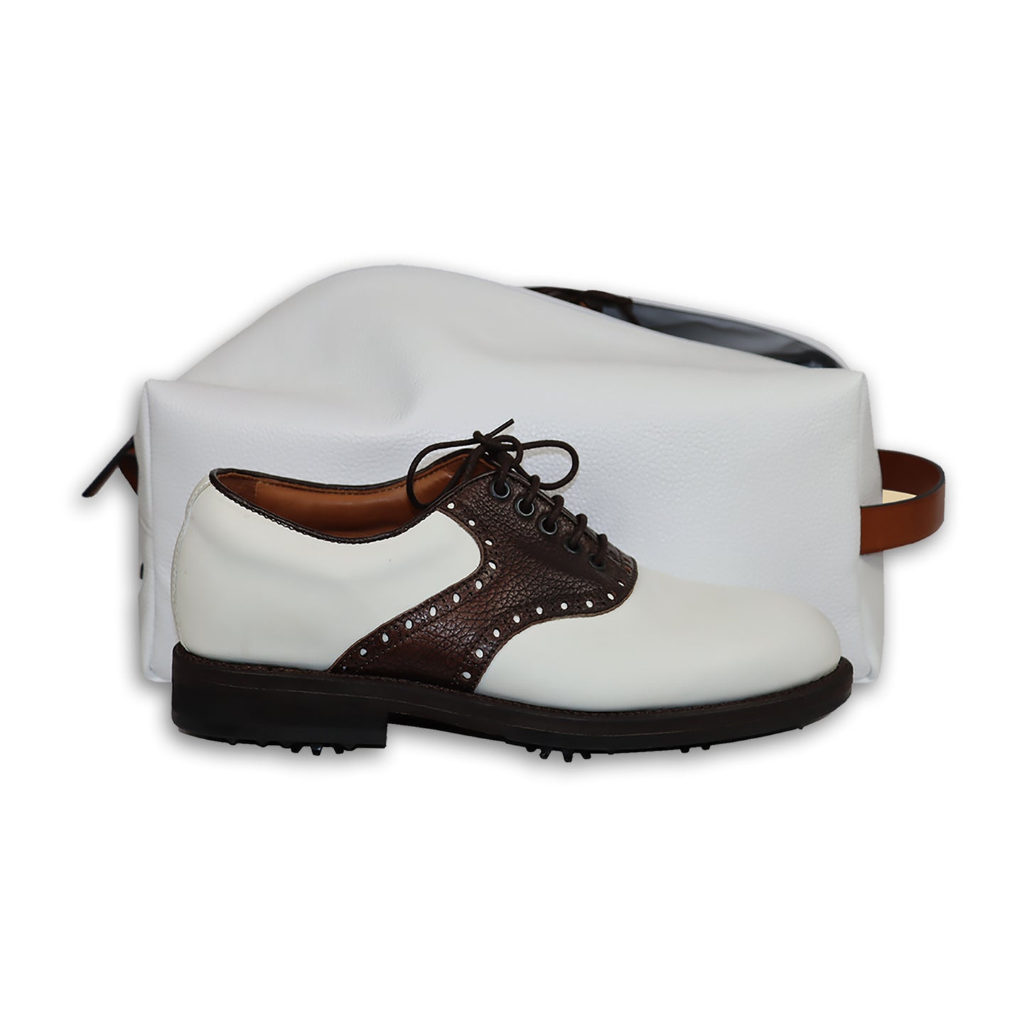 White Leather Shoe bag